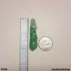 Jade bean pendant with bail connected
