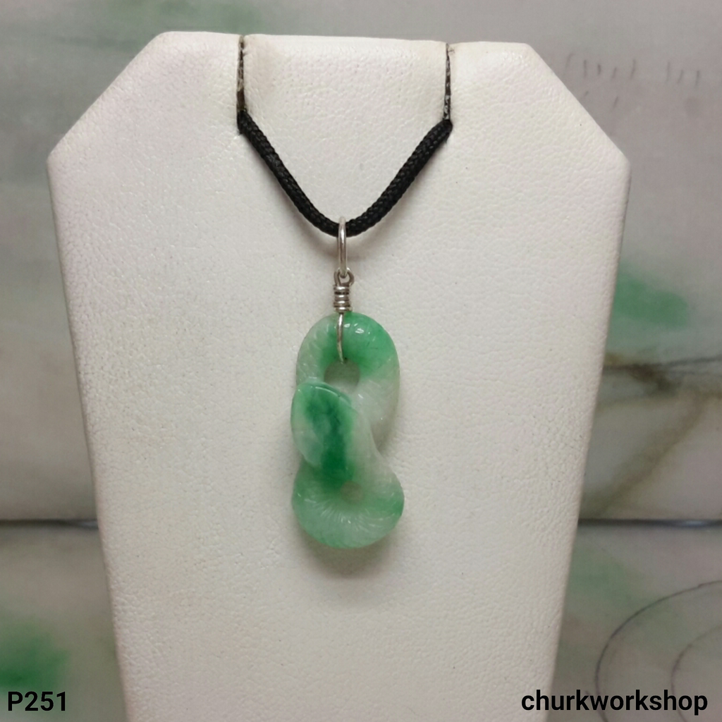 Natural color jade snake pendant.