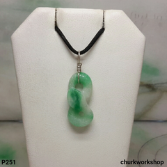Natural color jade snake pendant.