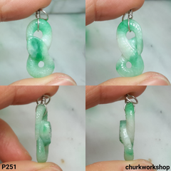 Natural color jade snake pendant.