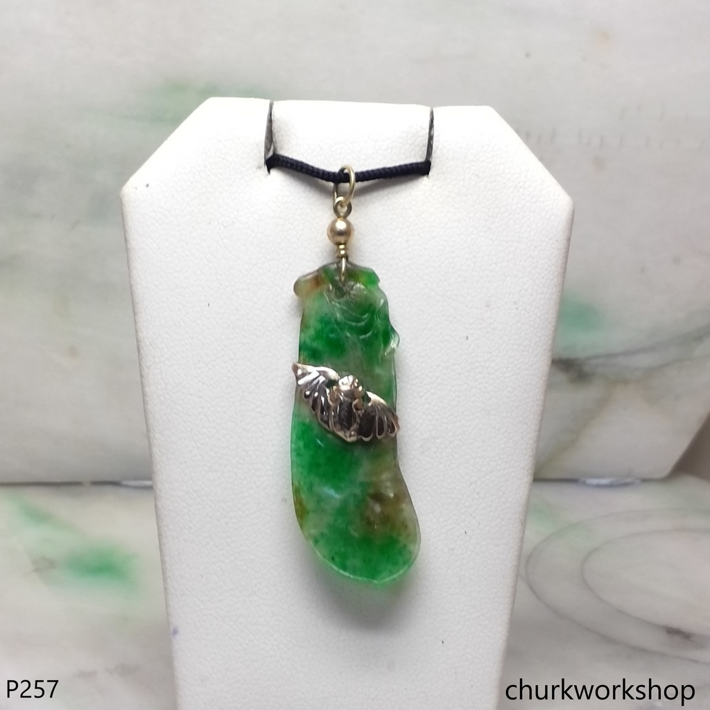 Multiple color bean jade pendant