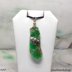 Multiple color bean jade pendant