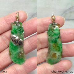 Multiple color bean jade pendant