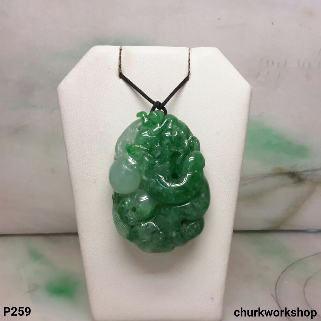 Green jade dragon pendant
