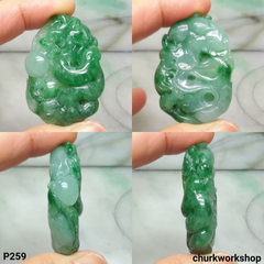 Green jade dragon pendant