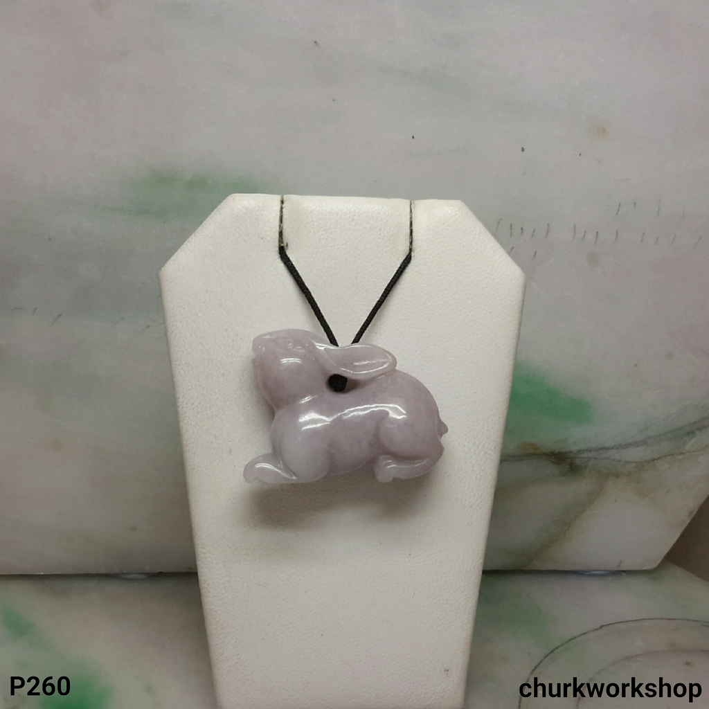 Lavender jade rabbit pendant