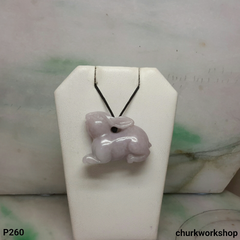 Lavender jade rabbit pendant