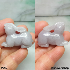 Lavender jade rabbit pendant
