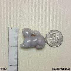 Lavender jade rabbit pendant