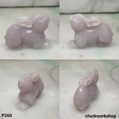 Lavender jade rabbit pendant