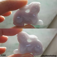 Lavender jade rabbit pendant