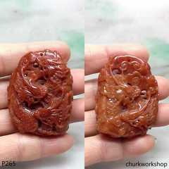 Red jade dragon pendant