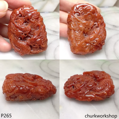 Red jade dragon pendant