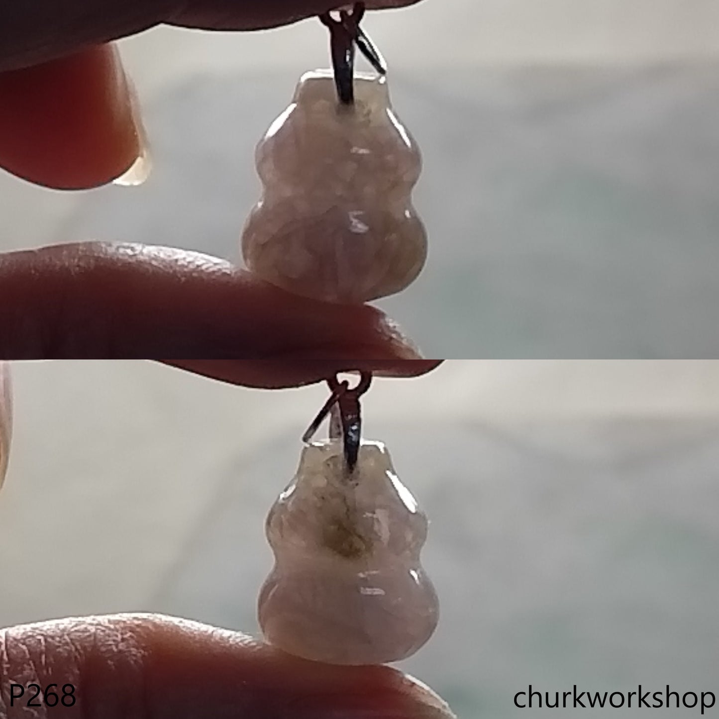 Lavender jade gourd pendant