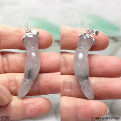 Jade pendant with silver bail