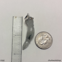 Jade pendant with silver bail
