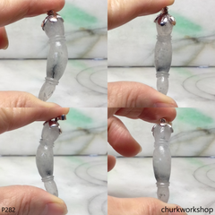 Jade pendant with silver bail