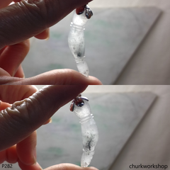 Jade pendant with silver bail