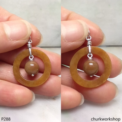 Red jade pendant sterling silver