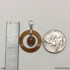 Red jade pendant sterling silver