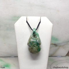 Multi-color jade monkey pendant
