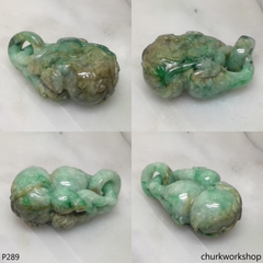 Multi-color jade monkey pendant