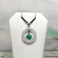Pale lavender jade pendant sterling silver