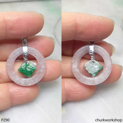 Pale lavender jade pendant sterling silver