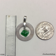 Pale lavender jade pendant sterling silver