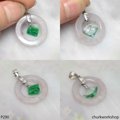 Pale lavender jade pendant sterling silver