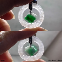 Pale lavender jade pendant sterling silver