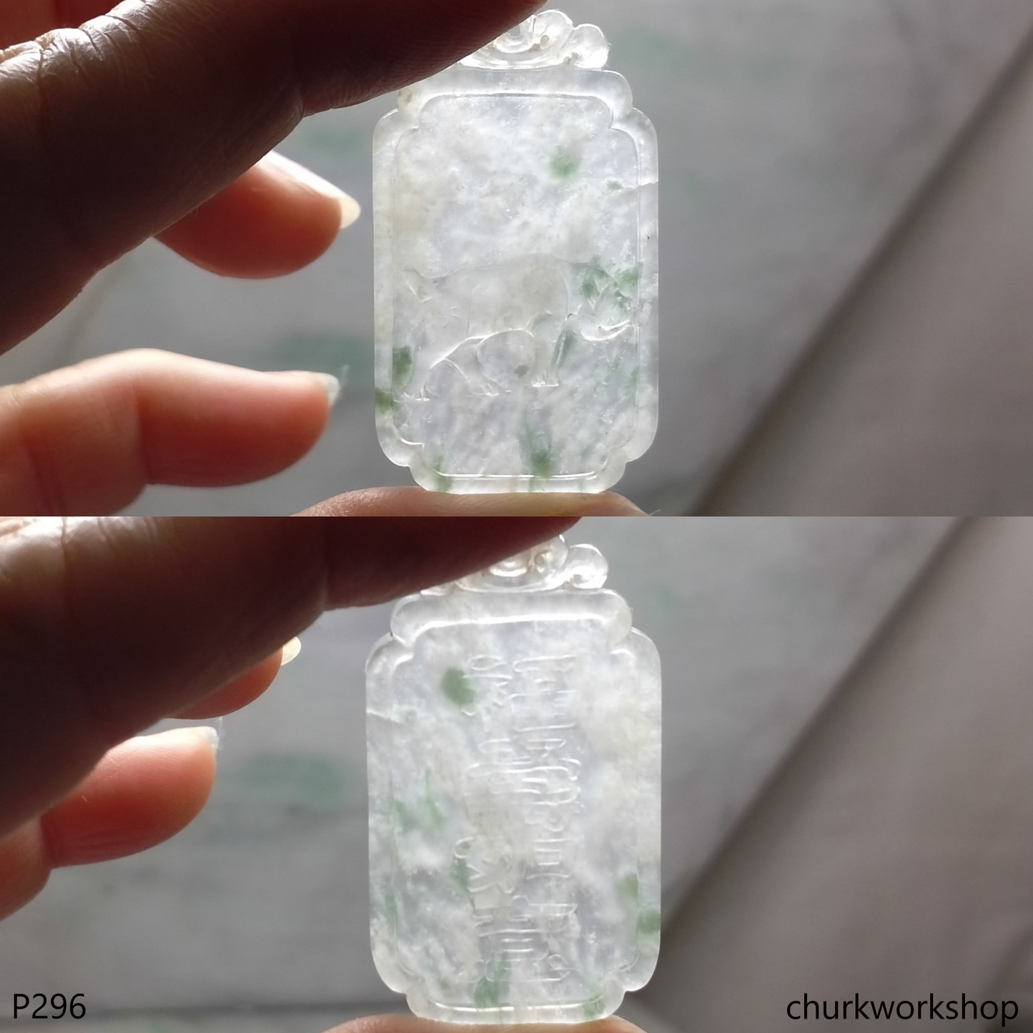 Icy jade pendant