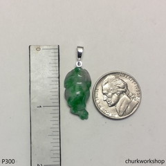 Jade lucky frog pendant