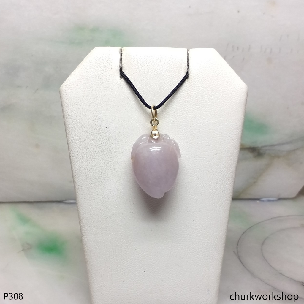 Lavender jade peach pendant