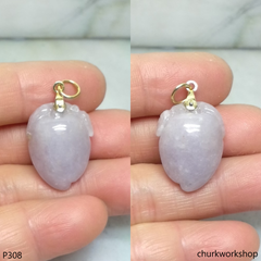 Lavender jade peach pendant