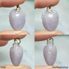 Lavender jade peach pendant