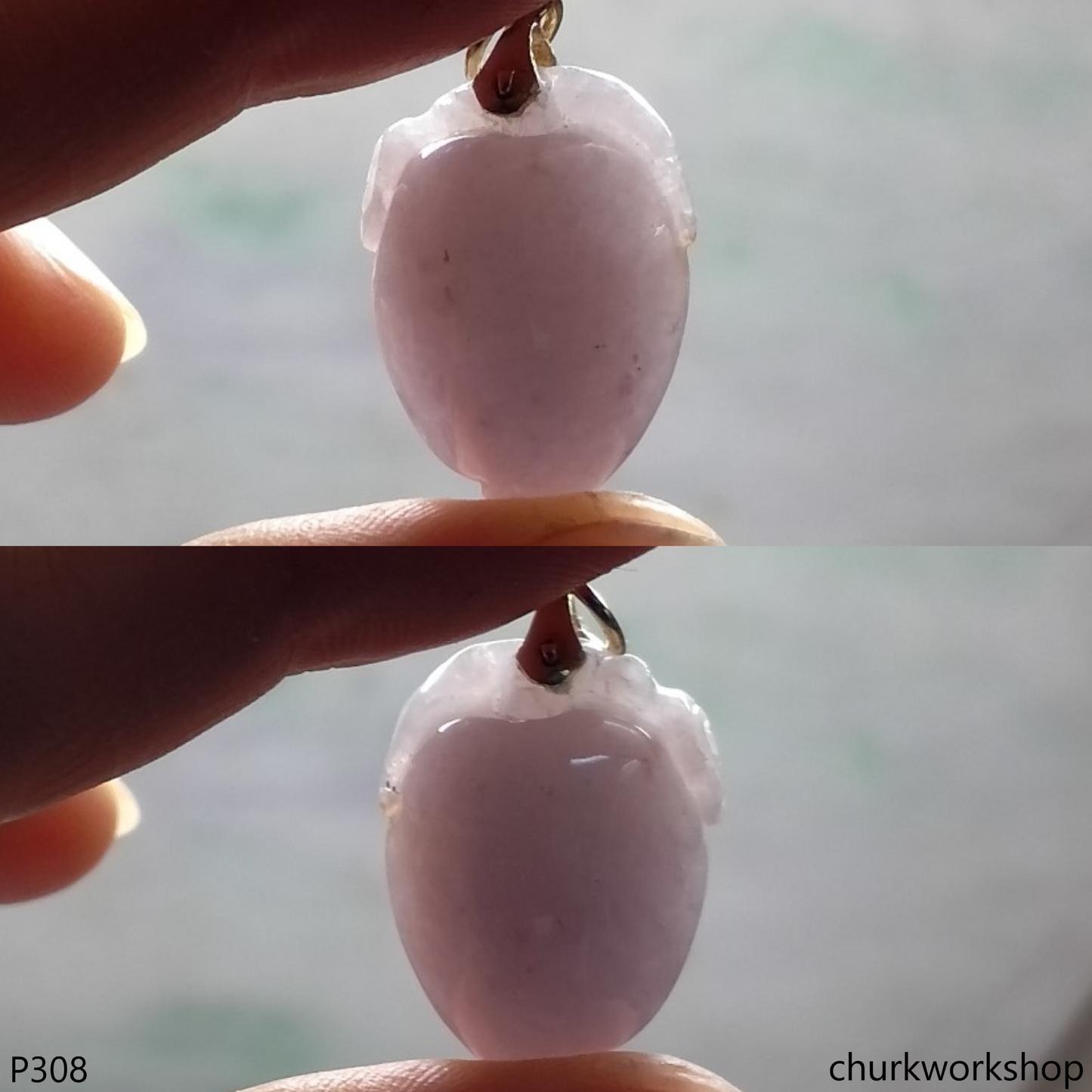 Lavender jade peach pendant