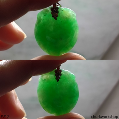 Green jade peach pendant