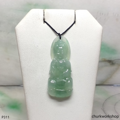 Bluish green jade lady Buddha