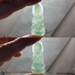 Bluish green jade lady Buddha