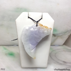 Lavender jade Dragon fish pendant
