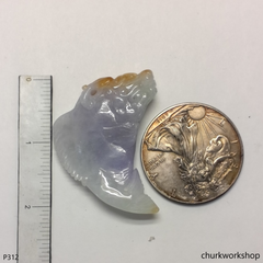 Lavender jade Dragon fish pendant