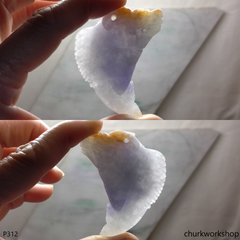 Lavender jade Dragon fish pendant