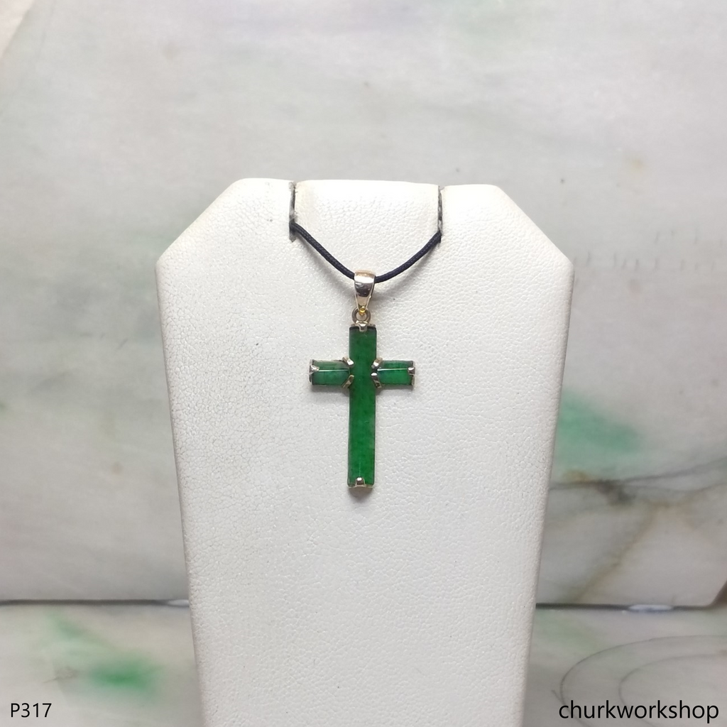 Reserved 14k jade cross pendant