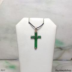 Reserved 14k jade cross pendant