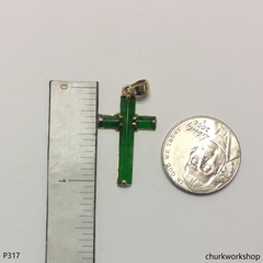 Reserved 14k jade cross pendant