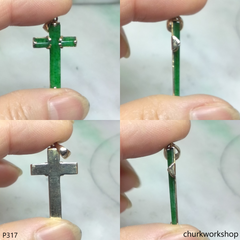 Reserved 14k jade cross pendant