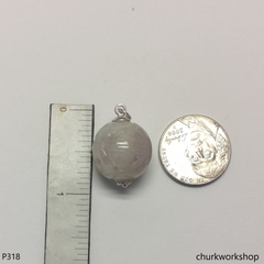 Lavender carved jade bead pendant