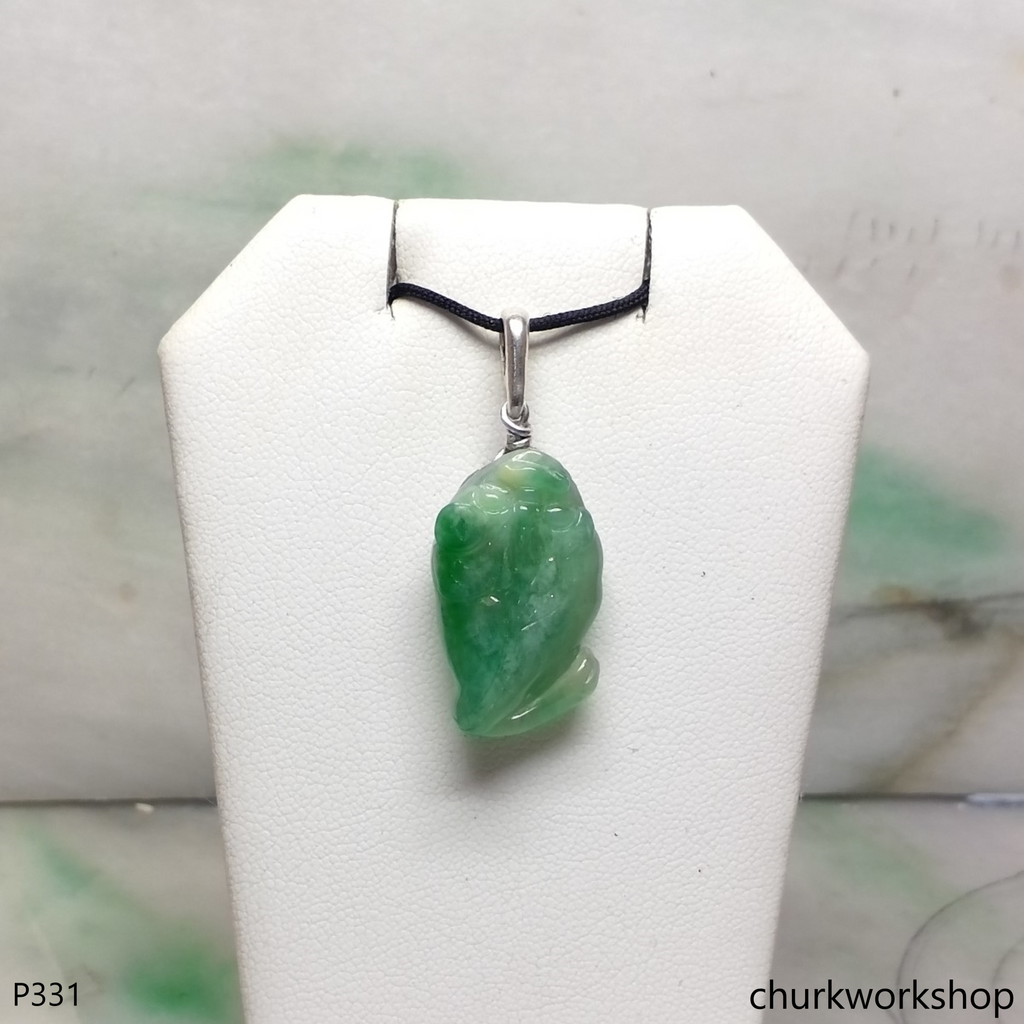 Jade lucky frog pendant