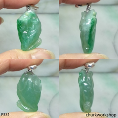 Jade lucky frog pendant